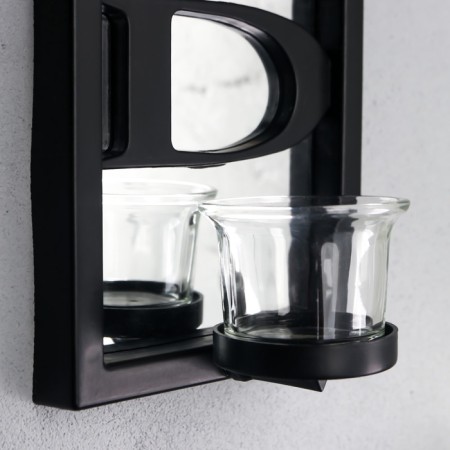 Climber Plastic, glass on 1 candle "Reflection of blessing" d-4 cm black 8x12x41 cm-2