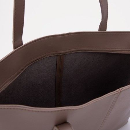 Zipper bag with lightning, dark beige color-2