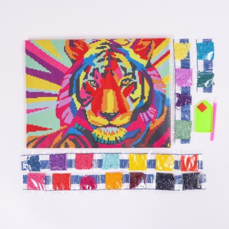 Diamond mosaic on a 30x40 subframe with a full filling of "Tiger"-2