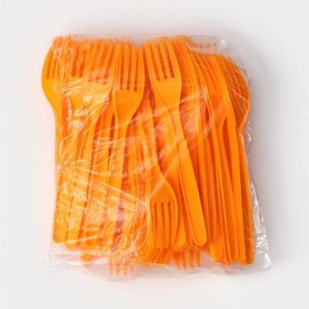Plastic disposable plug "premium", 18 cm, 100 pcs/pcs, orange color-4