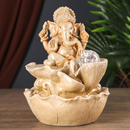 Ganesha fountain Beige marble 30x20 cm