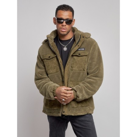 Plush jacket men's, size 48, khaki color-7