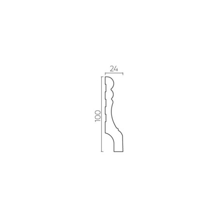 Skirting plastic shock -resistant white 100x23x2000mm-1