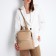 Women's backpack made of artificial leather with lightning, 1 pocket, beige color