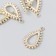 Decor for creativity metal, rhinestones "drop" gold 1.6x2.7 cm
