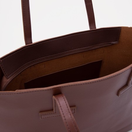 Zipper bag with zipper, brown color-2