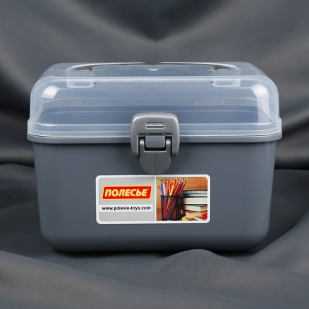 Boxing for storing sewing accessories, with a lid, 21 × 17.7 × 15.4 cm, the color is gray/transparent-2