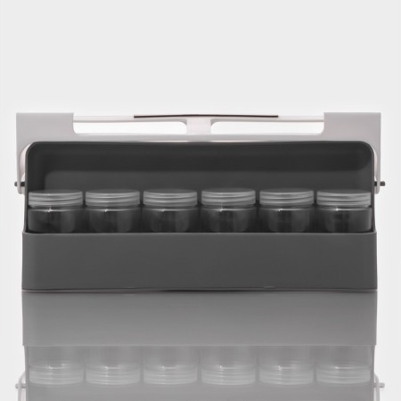ORGANIZER OF SUPPLE for bulk products complete with banks, 6 pcs (125 ml), 32 × 13.5 × 9.5 cm-1