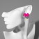 Earrings Plastic "Caramel" bow, bright pink color