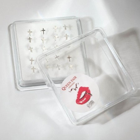 Piercing in the nose sovereignty "Cross", set 20 pcs., L = 10 mm-2