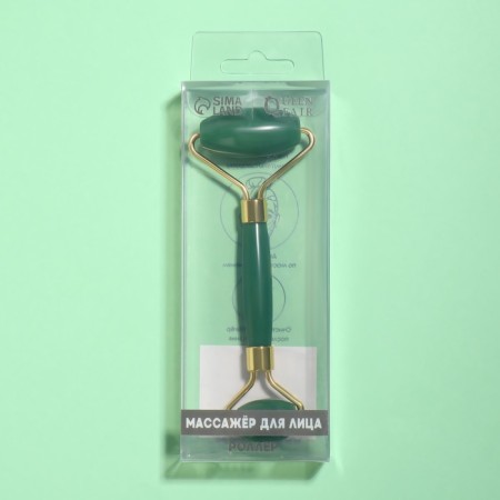Massage for the face and neckline, 14.5 × 5 cm, PVC-clock, green color-5
