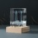 Souvenir glass backlight "Rectangle. Lighthouse" stand wood, USB 7x7x10