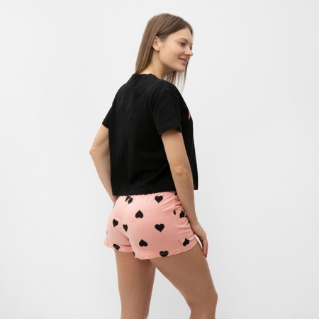 Female homemade set (T -shirt/shorts), color peach, size 46-3