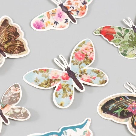 Butterflies cardboard "Flower" set 12 pcs h = 4-10 cm-5