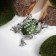 Brooch "Frog" traveler, green color in silver