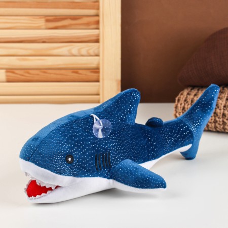 Soft toy "Shark", 40 cm, blue color-4