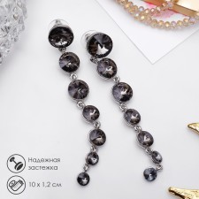 Hanging earrings with rhinestones 