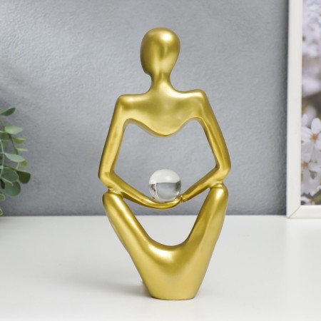 Polystone souvenir "Abstraction - openness, with a ball" gold 24x7.5x11 cm-2