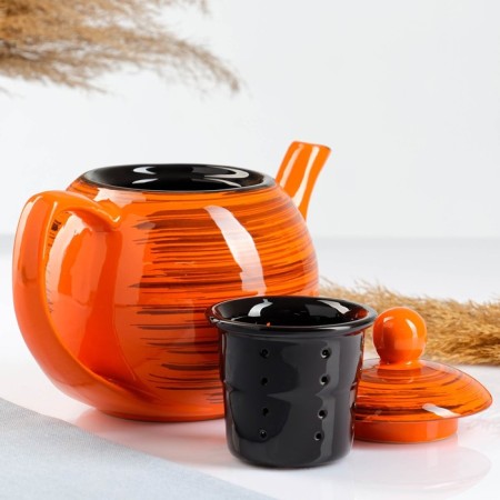 Ealegant kettle 1.2l / 14x16.5cm, orange strip-2