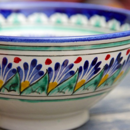 Rishtan ceramics "flowers" 15 cm, small, blue-3