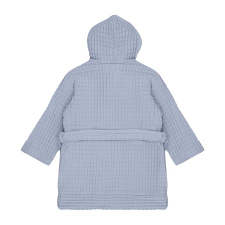 Baby waffle robe, height 80-86 cm, blue color-2
