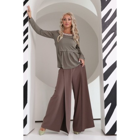Female blouse, size 42, khaki color-7