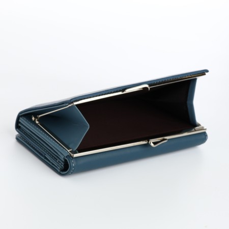 Women's wallet on magnets, blue color-3