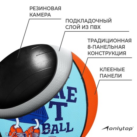 Basketball ball Onlytop "Robot", PVC, glued, 8 panels, p. 3-2