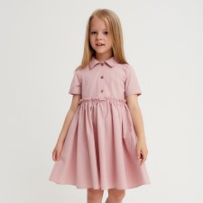 Dress for a girl with a collar of Kaftan, size 34 (122-128), color powder