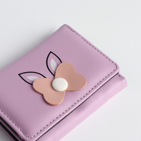 Kid wallet on the button, lilac color-2