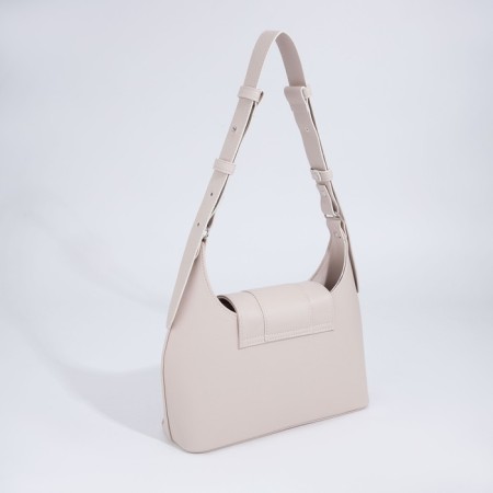 Women's bag on magnet, outer pocket, beige color-1