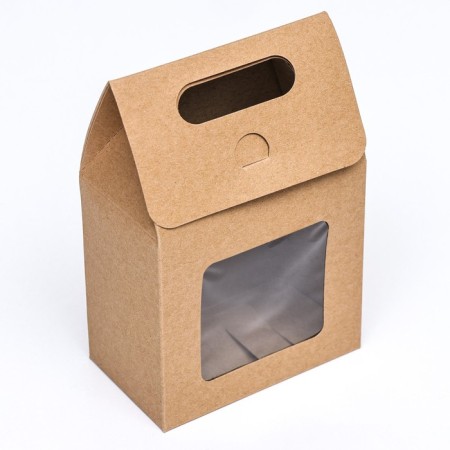 Box with a window, craft, 15 x 10 x 6 cm-2