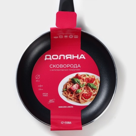 Field frying pan Basic, D = 24 cm, plastic handle, anti -stick coating, induction, black color-7