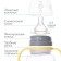 A bottle for feeding, a wide throat, 270 ml, with handles, beige/gray