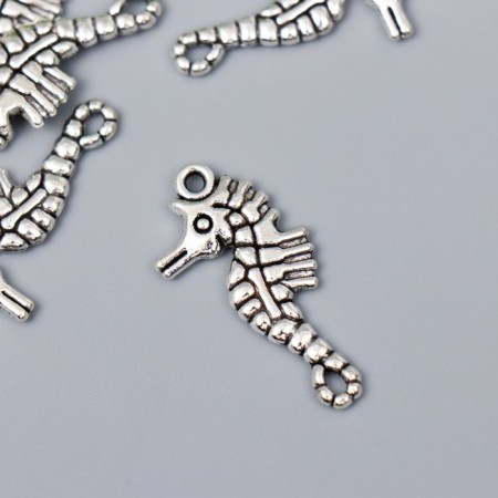 Decor Metal for creativity "Sea Horse" silver G265B795 3.3x1.7 cm