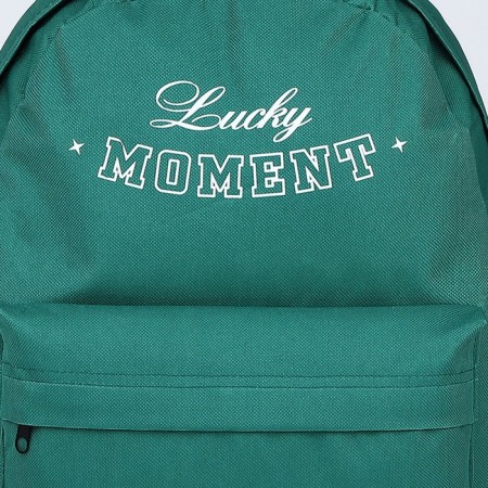 Backpack School Textile Lucky Moment, with pocket, 29x12x40, green color-2