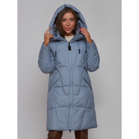 Coat insulated winter female, size 44, blue color-7