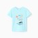 T-shirt for the boy "Whales", blue color, height 128-134 cm