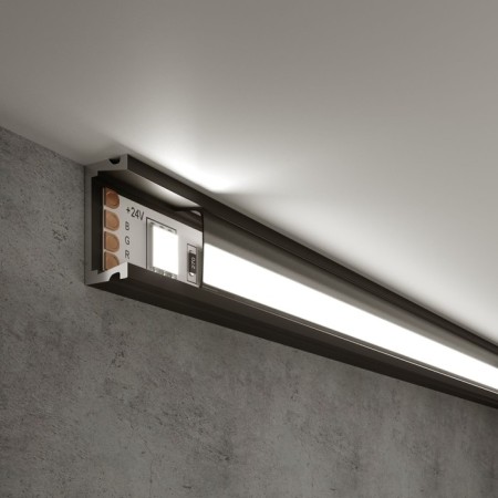 Overhead aluminum profile for Elektrostandard LED tape, LL-2-ALP006, 2000x15x6 mm, black color black