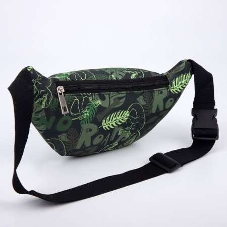 Bag Barry Board for the boy "Dinosaurs", on a zipper, outer pocket, green color-5