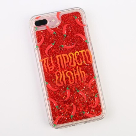 IPhone 7.8 Plus phone case with sparkles inside Pepper, 7.7 × 15.8 cm-1
