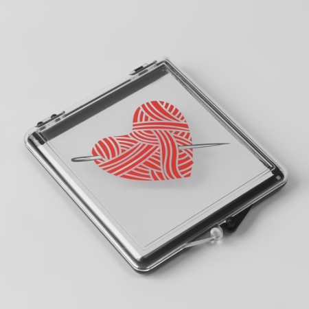Magnetic needle "Heart", with needles, 7 × 8 cm, black color-1