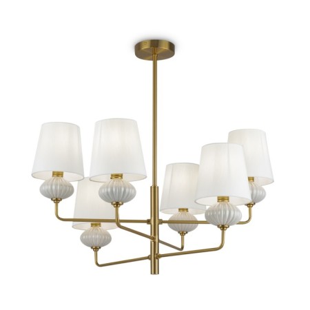 Suspended lamp Freya FR2029PL-06BS Ceramics, 680x680 mm, E14, 6x40W, brass color