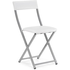 Stool on a metal frame Elevis metal/eco -leather, gray/white 38.5x52.5x77.5 cm