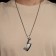 Pompeii-pompolet pendant, color in black silver, 70 cm