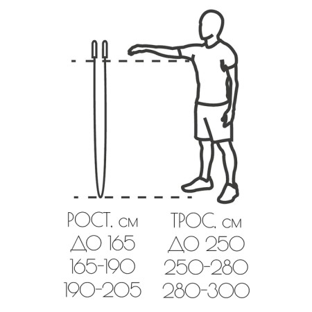 Racking 2.8 m, for height 167-174 cm-2