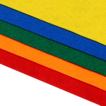 Color felt set, thick-2 mm, A4 format, soft, 5 sheets, 5 colors, bright colors-3