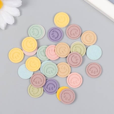 Decor for creativity to the leatherette "Smiles" set of 30 pcs 1.7x1.7 cm