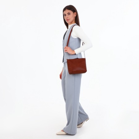 Cross-Bodi Bag on a zipper, brown color-8