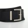 Women's belt, width 12 cm, metal buckle, black color